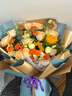 艾斯維娜鮮花速遞向日葵混搭花束生日禮物全國同城配送 向日葵香檳韓式花束 曬單實(shí)拍圖