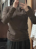 傾慕汐羽打底衫女內搭半高領(lǐng)長(cháng)袖上衣修身T恤 咖啡色 均碼 曬單實(shí)拍圖