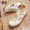 他她（TATA）徒步溯溪鞋休閑運(yùn)動(dòng)鞋洞洞鞋女夏季W(wǎng)ZE05BH4 米白/銀 36 曬單實(shí)拍圖