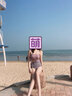 妙奕嘉成人泳衣女泡溫泉連體游泳衣女士泳裝女度假沙灘泳衣顯瘦性感連體 1937-紫色露腰綁帶【96-116斤】 曬單實拍圖