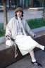 CTOX復古呢子外套女2025秋冬新款加厚棉服休閑美式棒球服夾克寬松上衣 灰色 M 100-110斤 曬單實(shí)拍圖