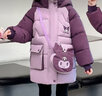 迪莎童話童裝女童棉衣加絨加厚冬裝中大童兒童庫洛米棉服3-12歲女孩棉襖潮 紫色 150 曬單實拍圖
