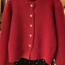 啄木鳥(niǎo)羊毛2026秋冬新款針織上衣女短款森系法式溫柔風(fēng)開(kāi)衫毛衣外套長(cháng)袖 紅色 M 曬單實(shí)拍圖