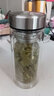 索赫玻璃飲用水杯大容量男士耐高溫防爆水杯辦公專用車載泡茶杯雙層 鋼本色500ML【送杯套】 曬單實(shí)拍圖