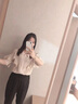 緣夢(mèng)韻短袖女裝夏裝新款2025新款高檔洋氣荷葉邊波點(diǎn)雪紡衫遮肚子上衣 米白色 M_[建議95-105斤] 曬單實(shí)拍圖