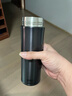 膳魔師（THERMOS） 保溫杯不銹鋼帶茶隔水杯子商務(wù)辦公男女士水杯子TCMA/JMK保溫杯 TCMA-550 黑色 BK 550ml 曬單實(shí)拍圖