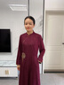 恒源祥喜婆婆婚宴時尚禮服春秋中年媽媽裝連衣裙中老年女裝國風旗袍裙子 玫紅色 175/96A(2XL)【建議120-135斤】 曬單實拍圖