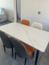 菲蓮娜 餐桌意式極簡(jiǎn)巖板餐桌椅組合長(cháng)方形現代家用小戶(hù)型餐廳飯桌家具 曬單實(shí)拍圖