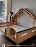 LINSY KIDS林氏家居兒童床兒童房床護(hù)欄床帶抽屜單人樹屋床室內(nèi)儲(chǔ)物全實(shí)木床 兒童床（贈(zèng)實(shí)木護(hù)欄）+房頂 1500mm*1900mm 曬單實(shí)拍圖