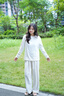 LAFUMA樂(lè)飛葉長(zhǎng)袖T恤女 戶外秋冬圓領(lǐng)搖粒絨抓絨保暖套頭 LFTS4DL60 奶油色CR 38 （165/84A） 曬單實(shí)拍圖