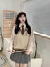 鹿依檸秋冬連衣裙女2024新款女裝韓系減齡甜美學(xué)院風(fēng)學(xué)生jk制服套裝裙子 馬甲+襯衫+百褶短裙 M 曬單實(shí)拍圖