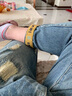 京獅戴爾牛仔褲男春夏新款日系破洞哈倫牛仔褲男加肥加大碼胖子寬松束腳九分褲子潮男 藍色9325 32 曬單實(shí)拍圖