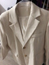 羅蒙（ROMON）小西裝外套女裝2024春秋季新款韓版氣質(zhì)寬松休閑西服上衣 米色 XL （120-135斤） 曬單實(shí)拍圖