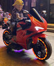 孩兒乖?xún)和妱?dòng)車(chē)摩托車(chē)大號寶寶玩具車(chē)可坐大人雙人3-17歲男女三輪摩托 4-13歲升級加大版+手轉加速白+閃光輪 曬單實(shí)拍圖