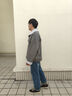 人本春季透氣帆布鞋男款2025新款厚底休閑百搭輕便鞋子男潮流男士板鞋 黑棕 42 曬單實拍圖