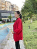 迪茸喜婆婆婚宴媽媽秋裝外套新款針織衫中老年女秋冬裝大碼毛呢子大衣 酒紅色 XL 推薦90-110斤（甄選品質(zhì)） 曬單實(shí)拍圖