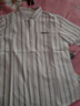 以堡狼（YIBAOLANG）夏季新款條紋短袖襯衫男士休閑夏季韓版潮流襯衣男裝修身免燙 248白色 XL【推薦115-130斤】 曬單實(shí)拍圖