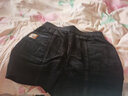 魅力棠燈芯絨短褲女春秋2024新款高腰松緊腰褲子外穿潮秋冬加厚直筒靴褲 黑色 XL/29(115-125斤) 曬單實(shí)拍圖