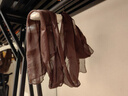 杭絲路出游絲巾真絲女?huà)寢尲兩ＰQ絲長(cháng)巾馬年披肩生日新年圍巾禮物 如沐—咖啡色 曬單實(shí)拍圖