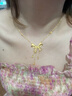 中國黃金（CHINA GOLD）足金蝴蝶結(jié)飄帶流蘇黃金項鏈女生新款七夕情人節(jié)禮物送女朋友老婆 足金蝴蝶結(jié)飄帶流蘇項鏈 約5.1g 曬單實拍圖