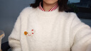 ELLE KIDS童裝 法式慵懶圈圈羊毛毛衣女童秋冬季新款套頭圓領(lǐng)百搭寬松毛衣 奶油白 165 (M) 曬單實拍圖