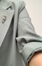 歌力思（ELLASSAY）春夏新款經(jīng)典廓形西服通勤職場多色西裝外套女 青灰藍(lán)西裝 M 曬單實拍圖