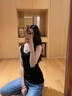 FOX.G女士保暖背心女加絨打底吊帶內搭小背心可外穿無(wú)袖上衣女裝打底衫 一體絨保暖加絨背心黑色 L 【建議115斤以?xún)取?曬單實(shí)拍圖