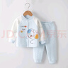 贊翠春秋冬夾棉男女寶寶開衫保暖內(nèi)衣套裝嬰兒無骨衣服新生兒秋衣秋褲 JCN072小狗藍(lán)色（無骨衣） 80cm 建議6-12個月 曬單實拍圖