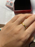 凱福珠寶 黃金戒指 古法金平安無事金戒指 素圈金戒指女 情侶對戒生日禮物 足金戒指 16號：約3.18克 曬單實(shí)拍圖