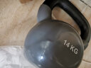 銳思（RISING） 健身壺鈴 啞鈴 男 包膠提壺啞鈴 亞玲 Kettlebells 14kg灰色 曬單實(shí)拍圖