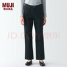 無(wú)印良品（MUJI） 女式 彈力 牛仔 喇叭褲（股下77cm）褲子長(cháng)褲休閑褲 BEA88A3S 黑色 23inch 曬單實(shí)拍圖