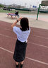 愷吉銳夏季新款裙半身裙女百搭顯瘦側(cè)開(kāi)叉a字中長(zhǎng)裙子潮 黑色 （黑灰色） L 建議110-120斤 曬單實(shí)拍圖