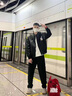 柏銘臣?xì)W美高街hiphop外套男春秋款美式十字架棒球服痞帥潮牌飛行員夾克 黑色 L【建議120-135斤】 曬單實(shí)拍圖