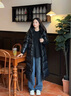 高梵黑金鵝絨服先鋒4.0八格羽絨服女士2024新款中長(cháng)款冬季極寒厚外套 黑色 M (120-130斤 飛天鵝絨310g） 曬單實(shí)拍圖