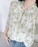 香影碎花襯衫上衣女2026春季新款七分袖小衫綠色萊賽爾天絲襯衣 綠花 M 160/84A/95-110斤 曬單實(shí)拍圖