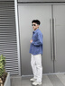 GENIOLAMODE長袖襯衫男士秋冬季重磅厚實法蘭絨磨毛免燙襯衣男裝 藍(lán)色 L 曬單實拍圖