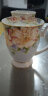 品来运陶瓷马克杯家用欧式喝水杯子带盖骨瓷咖啡杯大容量早餐牛奶杯 蓝色妖姬皇室杯+勺+盖（300ml） 实拍图