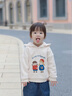 幼歌（YOUGE）嬰幼兒2023新款加絨衛衣蝴蝶結可愛(ài)抓絨加厚連帽衛衣潮 奶白 90 cm 曬單實(shí)拍圖