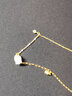 中國黃金（CHINA GOLD）鈴蘭花黃金腳鏈女足金和田玉腳環(huán)中秋節禮物送女友老婆生日結婚老 足金鈴蘭花和田玉腳鏈 曬單實(shí)拍圖