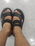 奧康涼鞋男2023夏季新款外穿青年韓版男士沙灘鞋厚底涼拖鞋 黑色 38 曬單實(shí)拍圖
