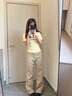 趣米樂(lè )美式vibe風(fēng)微喇牛仔褲女春秋季小個(gè)子高腰窄版直筒工裝休閑褲子女 卡其色 M 【建議90-110斤】 曬單實(shí)拍圖