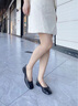 愛(ài)步（ECCO）單鞋女 倪妮同款羊皮一腳套方頭淺口平底低跟鞋 安妮208553 黑色20855301001 35 曬單實(shí)拍圖
