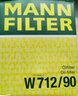 曼牌（MANNFILTER）汽車機(jī)油濾芯/機(jī)濾/機(jī)油濾清器/機(jī)油格/機(jī)濾 汽車保養(yǎng)養(yǎng)車適配 高爾夫?qū)殎?lái)朗逸明銳途安邁騰等W712/90M 曬單實(shí)拍圖