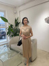 紫魅俏春夏季新品婚禮媽媽裝連衣裙洋氣時(shí)尚禮服開(kāi)叉改良旗袍中老年女裝 香檳色【短袖】 M (建議100斤以下) 曬單實(shí)拍圖