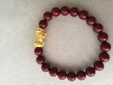 周百福黃金貔貅手鏈女轉(zhuǎn)運(yùn)珠真朱砂手串本命年送女友媽媽生日520禮物 貔貅朱砂手鏈約0.8g 曬單實(shí)拍圖