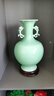 袁青閣景德鎮陶瓷器 歐式簡(jiǎn)約現代時(shí)尚家居擺件 青釉雙耳花瓶 客廳擺設 曬單實(shí)拍圖