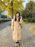 林羽森棉服女冬中長款過膝棉襖新款冬季加厚韓版寬松大毛領(lǐng)棉衣冬裝外套 卡其黃 M 推薦105-120斤 曬單實(shí)拍圖