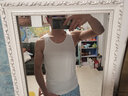 元本男裝 多色背心男士夏萊卡棉寬松背心運(yùn)動背心汗背心 白色 XS 曬單實(shí)拍圖