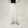 范思藍(lán)恩浪漫蕾絲拼接魚尾半身裙女夏季2024新款白色氣質(zhì)中長(zhǎng)裙子 月光白 XS 曬單實(shí)拍圖