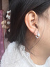 ?，攬A形花朵銀耳環(huán)小眾氣質(zhì)耳釘時尚耳飾品生日禮物送女朋友 圓形花朵鑲鉆銀耳環(huán) 曬單實拍圖